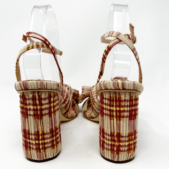 Loeffler Randall Camellia Bow Heel In Cranberry Plaid US 8 - Picture 7 of 15